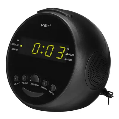 (Yellow+Green) Multifunctional LED Digital Display Alarm Clock DC 5V AM/FM Dual Channel 0.6" LED