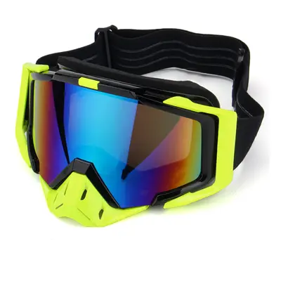 (Black) Outdoor Skiing Skating Goggles Snowmobile Glasses Windproof Anti-Fog UV Protection For U