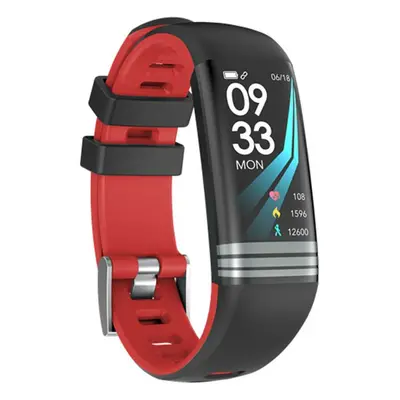 (Red) Heart Rate Sleep Monitor Blood Oxygen Pressure IP67 Multi-sport Mode Smart Watch