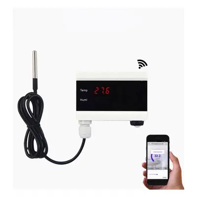 (US Plug) WiFi Temperature Sensor Thermometer Detector Smart Life App Alert Home Thermostat Cont