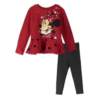 Disney Minnie Mouse Big Girls Fleece Sweatshirt and Leggings Outfit Se