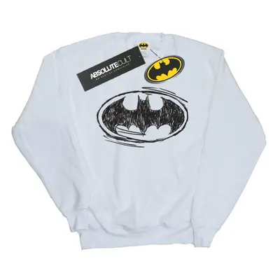 (3XL, White) Batman Mens Sketch Logo Sweatshirt