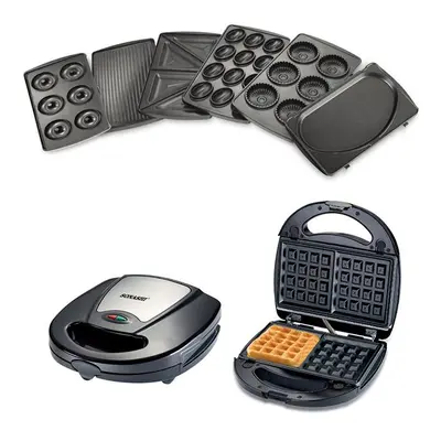 7-In-1 Non-Stick Multi Snacks Maker With Sandwich/Panini Grill, Waffle, Donut, Nutty-Biscuit, Om