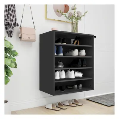 vidaXL Shoe Cabinet Black Chipboard Household Shoe Storage Shelf Rack Set