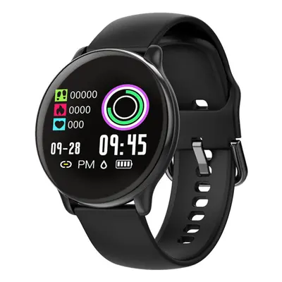 (Black-Silicone) Dynamic UI Display Wristband Heart Rate and Blood Pressure Monitor Music Contro