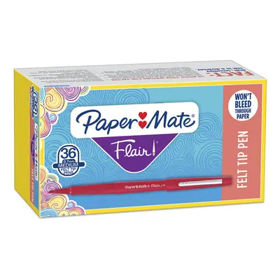 Paper Mate Flair Felt Tip Pens Medium Point (0.7mm) Red Count