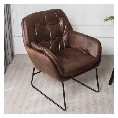 PU Leather Armchair Chair with Metallic Legs