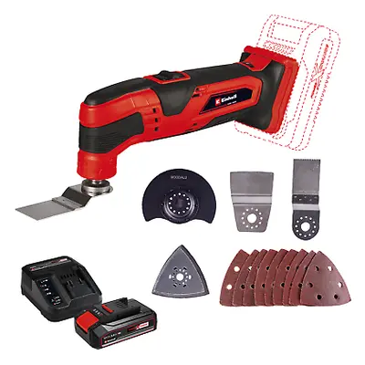 Einhell Cordless Multi Tool 18V With Battery Charger Accessory Kit TC-MG Li