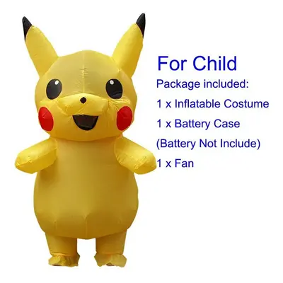 (For Child(Height 120-140cm)) Pokemon Pikachu Inflatable Costume Set for kids Adult