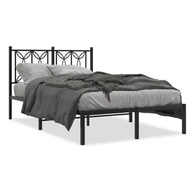 (black, x cm/ with headboard) vidaXL Metal Bed Frame with Headboard Home Bed Base Bedstead