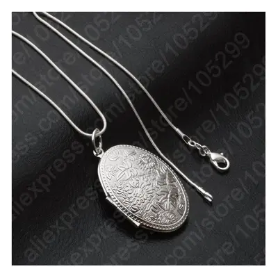 Vintage Photo Locket Necklace Sterling Silver Jewelry Pendant Necklace Women Gift Fast