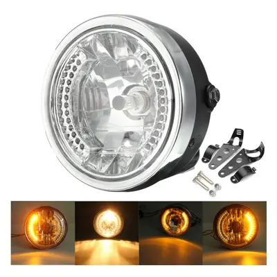 New Inch Motorcycle Headlight With LED Turn Signal Indicators Bracket