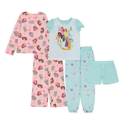 Disney Girls' Princess 5-Piece Loose-Fit Pajamas Set ONCE UPON A TIME