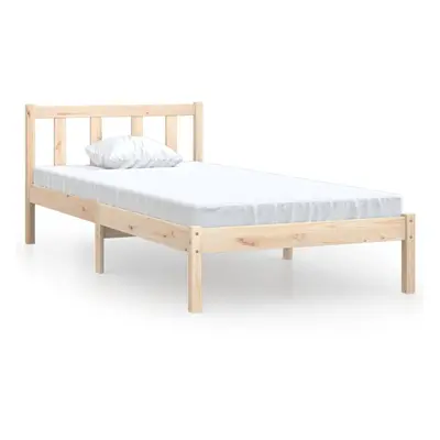 vidaXL Solid Pinewood Bed Frame 100x200 cm Home Furniture Bedstead Bed Base