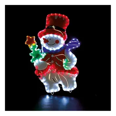 Large 85cm Snowman Multi Function 5m LED Rope Lights Multi Functional