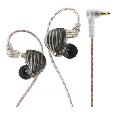 (Grey, Without Mic) Dynamic In-Ear Earphones Monitor Metal Wired Earphone ENC Noise Cancelling S