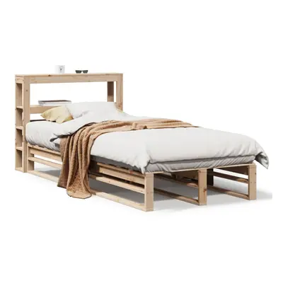 (natural, x cm) vidaXL Bed Frame with Headboard Bed Base Wax Solid Wood Pine