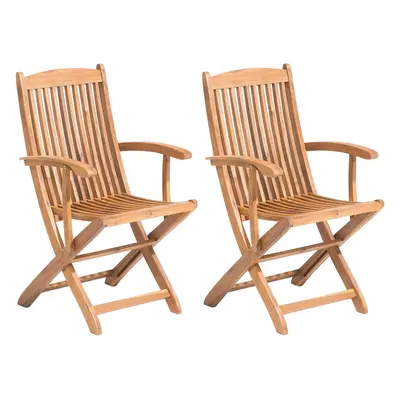 Set of Garden Chairs MAUI Acacia Wood Light Wood