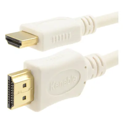 kenable HDMI 1.4 High Speed Cable for 3D TV with Ethernet & ARC White 20m