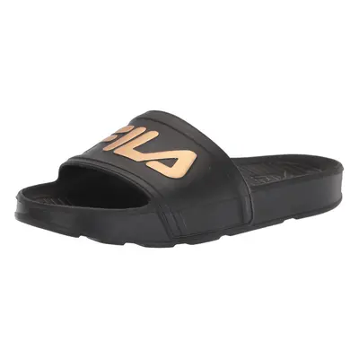 Fila Women's Sleek Slide LT Sandal Black/Gold/Black