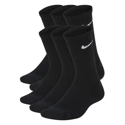 Nike Kids' Everyday Cushion Crew Socks (6 Pairs) Black/White Small