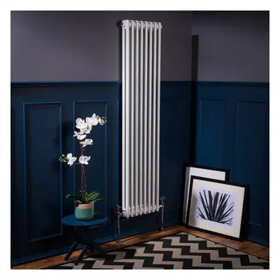 (1500 x 380mm Double, White) PlumbGalaxy Traditional-Style Cast Iron Radiator