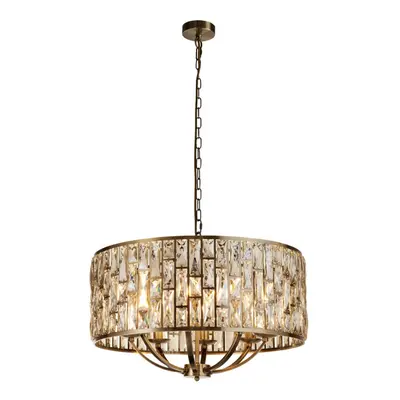 Searchlight Bijou Light Pendant Antique Brass, Champagne Glass