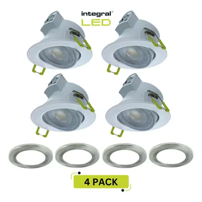 (4 Pack, Satin Nickel) LED Downlights Spotlights Ceiling Lights Switchable CCT 3000/4000/6500K D