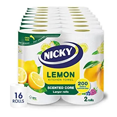 Nicky Lemon Kitchen Towel - Pack of Rolls | 2-Ply Sheets per Roll | Absorbent | Easy Opening | L