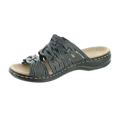 Clarks Women's Leisa Faye Sandal Navy Leather W US