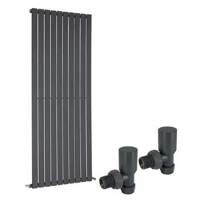 (1600 x 682mm Single) Warmehaus Flat Panel Horizontal Vertical Radiator with Angled Valves