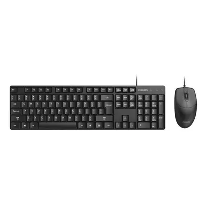 Philips Series SPT6254 - Keyboard and mouse set - USB - UK - black