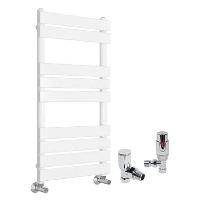 (White, x 500mm) WarmeHaus Designer Bathroom Flat Panel Heated Towel Rail Radiator Ladder Rad wi