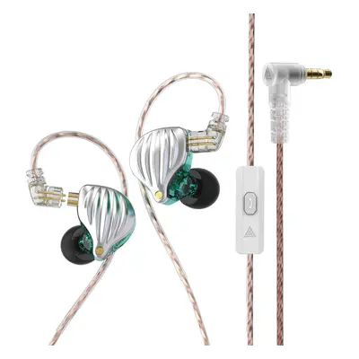 (Silver, With Mic) Dynamic In-Ear Earphones Monitor Metal Wired Earphone ENC Noise Cancelling Sp