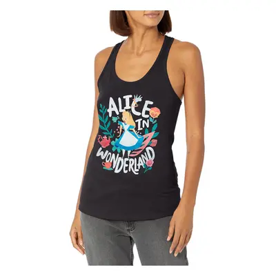 Disney Alice in Wonderland Ferns Flowers & Tea Juniors Racerback Tank