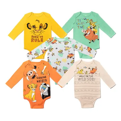 Disney Lion King Simba Timon Pumbaa Newborn Baby Boys Pack Bodysuits