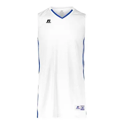 Russell 4B1VTM.WRO.2XL Adult Legacy Basketball Jersey, White & Royal - 2XL