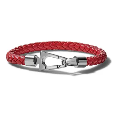 Bulova Jewelry Men's Marine Star Braided Leather Bracelet with Tuning