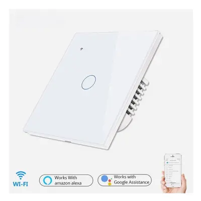 (White) Smart Light Touch Switch 1Gang EU Wireless Remote Control Works with Alexa Google Home