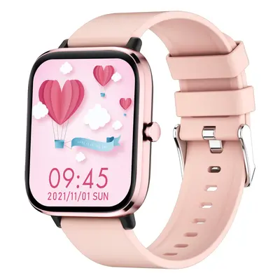 (Pink) 1.70 inch Full Touch Screen BT Heart Rate Monitor SpO2 Blood Pressure Measurement Multi-D