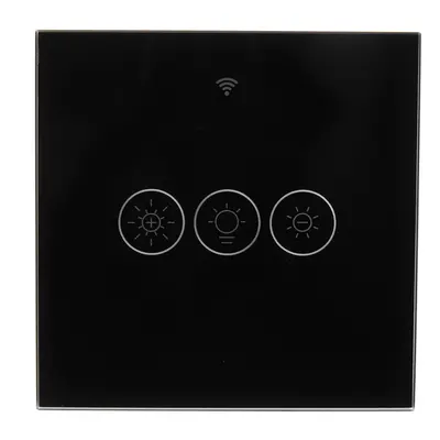 (switch EU) Black WiFi+RF Smart Light Dimmer Switch 2/3Way Muilti-Control Smart Life/Tuya APP Co