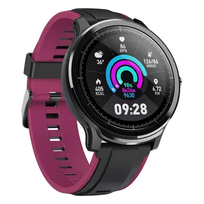 (Purple) 1.3 inch Full Touch Screen Heart Rate Blood Oxygen Monitor Customized Watch Face Multi-