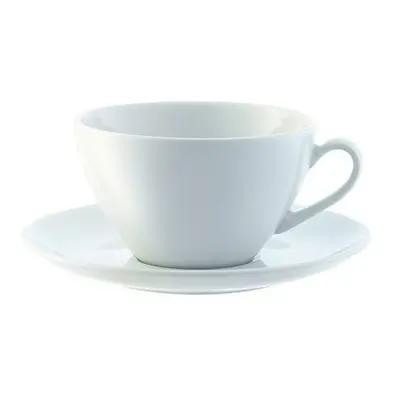 LSA International 0.35 Litre Dine Cappuccino Cup and Saucer Curved, White (Pack of 4)