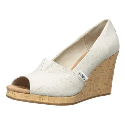 TOMS Women's Classic Espadrille Wedge Sandal Natural Crosshatch Jacqu