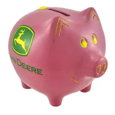 M. CORNELL IMPORTERS John Deere Pink Piggy Bank