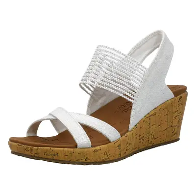 Skechers Women's Beverlee - High Tea Wedge Sandal White 9.5 US