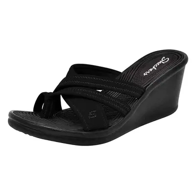 Skechers Cali Women's Rumblers-Beautiful People Wedge Sandal Black