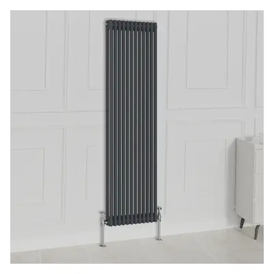 (1800x560mm-2 Column, Anthracite) NRG Traditional Radiator Horizontal Vertical Cast Iron Style D