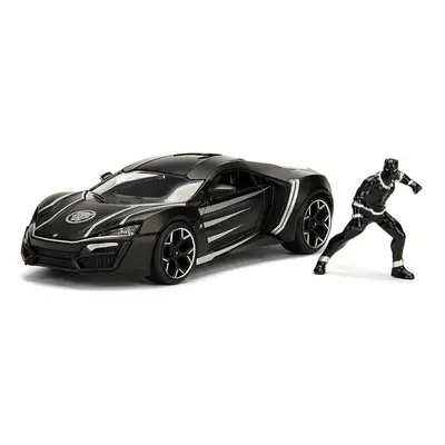 Jada Metals 1:24 Black Panther With Lykan Hypersport Die Cast Figure Model