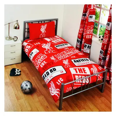 (Double, Red) Liverpool FC Childrens/Kids Official Patch Football Crest Duvet Set